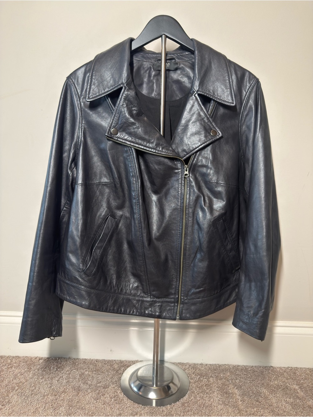Able Black Leather Cropped Maha Jacket - Picture 3 of 5